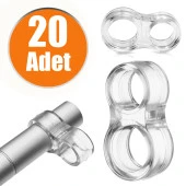 Şeffaf Silikon Kapı Durdurucu Tutucu Pencere Kolu Stoperi Kapı Tamponu (20 ADET) - 8