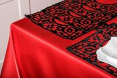 Finezza Asil Kadife Keten Siyah Kırmızı Sofra Takımı 8 kş.160x230 26 Prç. - 1254 - 9