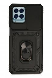 Samsung Galaxy M33 Kılıf Pars Lens Yüzüklü Standlı Silikon Kılıf - 1