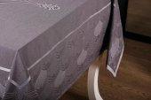 Finezza Aslı Lüx Jakar Polycotton TP Kumaş  Füme Masa Örtüsü 160x300 cm  - 1255 - 6