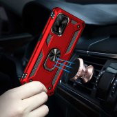 Oppo A55 4G Kılıf Sofya Yüzüklü Standlı Zırhlı Silikon Kılıf - 8