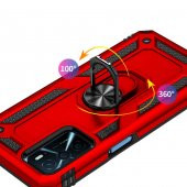 Oppo A55 5G Kılıf Sofya Yüzüklü Standlı Zırhlı Silikon Kılıf thumbnail 7