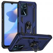 Oppo A16 Kılıf Sofya Yüzüklü Standlı Zırhlı Silikon Kılıf - 4