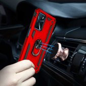 Oppo A16 Kılıf Sofya Yüzüklü Standlı Zırhlı Silikon Kılıf - 8
