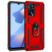 Oppo A16 Kılıf Sofya Yüzüklü Standlı Zırhlı Silikon Kılıf - 10