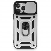 iPhone 13 Pro Max Kılıf Pars Lens Yüzüklü Standlı Silikon Kılıf - 3
