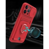 iPhone 13 Pro Max Kılıf Zuma Kartvizit Yüzüklü İpli Silikon Kılıf - 10