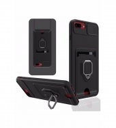 iPhone 7 Plus Kılıf Zuma Kartvizitli Yüzüklü İpli Silikon Kılıf - 1