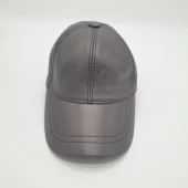 Gri Renk Deri Unisex Şapka thumbnail 5