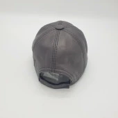 Gri Renk Deri Unisex Şapka thumbnail 7