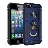 iPhone 5/5S/SE Kılıf Sofya Yüzüklü Standlı Korumalı Kılıf - 2