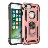 iPhone 7/8 Kılıf Sofya Yüzüklü Standlı Korumalı Kılıf - 9