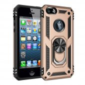 iPhone 5/5S/SE Kılıf Sofya Yüzüklü Standlı Korumalı Kılıf - 5