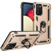 Samsung Galaxy A02S Kılıf Sofya Yüzüklü Standlı Korumalı Kılıf - 8