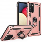 Samsung Galaxy A02S Kılıf Sofya Yüzüklü Standlı Korumalı Kılıf - 9