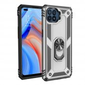 Oppo Reno 4 Lite Kılıf Sofya Yüzüklü Standlı Korumalı Kılıf - 4