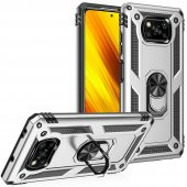Xiaomi Poco X3 Kılıf Sofya Yüzüklü Standlı Korumalı Kılıf - 3