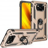 Xiaomi Poco X3 Kılıf Sofya Yüzüklü Standlı Korumalı Kılıf - 4