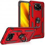 Xiaomi Poco X3 Kılıf Sofya Yüzüklü Standlı Korumalı Kılıf - 6