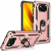 Xiaomi Poco X3 Kılıf Sofya Yüzüklü Standlı Korumalı Kılıf - 7