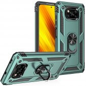 Xiaomi Poco X3 Kılıf Sofya Yüzüklü Standlı Korumalı Kılıf - 8