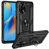 Oppo A74 4G Kılıf Sofya Yüzüklü Standlı Korumalı Kılıf - 1