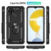 Realme C21 Kılıf Sofya Yüzüklü Standlı Korumalı Kılıf - 2
