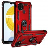 Realme C21 Kılıf Sofya Yüzüklü Standlı Korumalı Kılıf - 7
