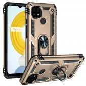 Realme C21 Kılıf Sofya Yüzüklü Standlı Korumalı Kılıf - 9