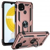 Realme C21 Kılıf Sofya Yüzüklü Standlı Korumalı Kılıf - 10