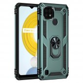 Realme C21 Kılıf Sofya Yüzüklü Standlı Korumalı Kılıf - 11