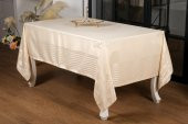Finezza Lida Lüx Jakar BambuKumaş Bej Masa Örtüsü 160x280 cm - 1258 thumbnail 1