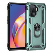 Oppo Reno 5 Lite Kılıf Sofya Yüzüklü Standlı Silikon Kılıf - 9
