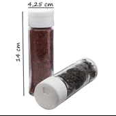 Pine 2li Tuzluk Biberlik Seti Beyaz Kapaklı Cam Baharatlık thumbnail 4