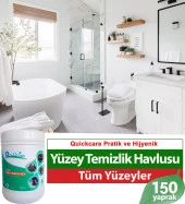 QUICKCARE Dezenfektanlı Yüzey Temizlik Havlusu 150 Yaprak, Kova Mendil Aloe Vera Kokulu - 2