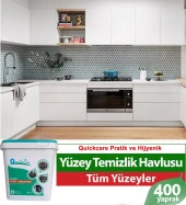 QUICKCARE Dezenfektanlı Yüzey Temizlik Havlusu 400 Yaprak, YEDEK POŞET Aloe Vera Kokulu - 1