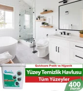 QUICKCARE Dezenfektanlı Yüzey Temizlik Havlusu 400 Yaprak, YEDEK POŞET Aloe Vera Kokulu - 2