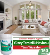 QUICKCARE Dezenfektanlı Yüzey Temizlik Havlusu 150 Yaprak- Limon Kokulu - 1