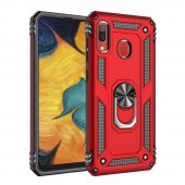 Samsung Galaxy A20 Kılıf Sofya Yüzüklü Standlı Silikon Kılıf - 6