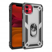 iPhone 11 Kılıf Sofya Yüzüklü Standlı Silikon Kılıf - 7