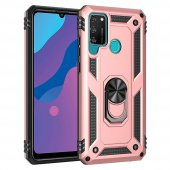 Huawei Y6P Kılıf Sofya Yüzüklü Standlı Silikon Kılıf - 3