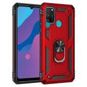 Huawei Y6P Kılıf Sofya Yüzüklü Standlı Silikon Kılıf - 7