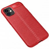 iPhone 12 Mini Kılıf Focus Deri Görünümlü Silikon Kılıf Kapak - 3