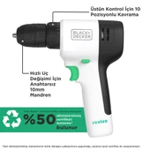 Black & Decker Reviva REVDD12C-QW 12V Şarjlı Matkap (1,5Ah) - 1