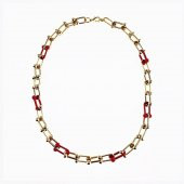 Altın Kaplama Sar & Pembe Renk Kadın Zincir Kolye - 3