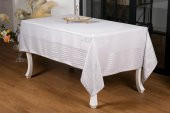 Finezza LidaLüx Jakar Bambu Kumaş Gri Masa Örtüsü 160x320 cm  - 1263 - 1