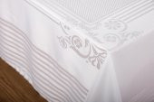 Finezza LidaLüx Jakar Bambu Kumaş Gri Masa Örtüsü 160x320 cm  - 1263 - 4
