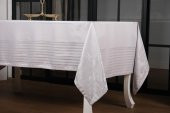Finezza LidaLüx Jakar Bambu Kumaş Gri Masa Örtüsü 160x320 cm  - 1263 - 5
