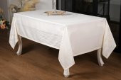 Finezza Lida LüxJakar Bambu Kumaş Krem Masa Örtüsü 160x220 cm  - 1264 - 1