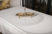 Finezza Lida Lüx Jakar Bambu Kumaş Krem Masa Örtüsü 160x320 cm  - 1266 thumbnail 2